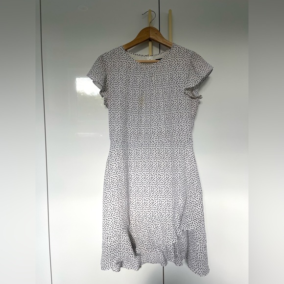 Banana Republic White Print Flutter-Sleeve Mini Dress NWT - Picture 4 of 6